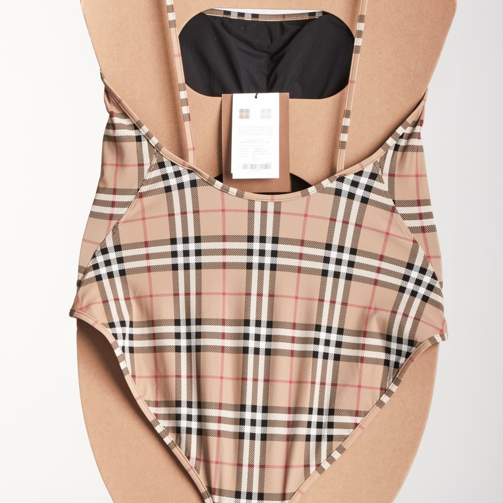 Burberry Women's Check One-Piece Swimsuit - Picture 3 of 7